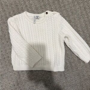 Janie and Jack White Cable Knit Sweater 12-18 mo